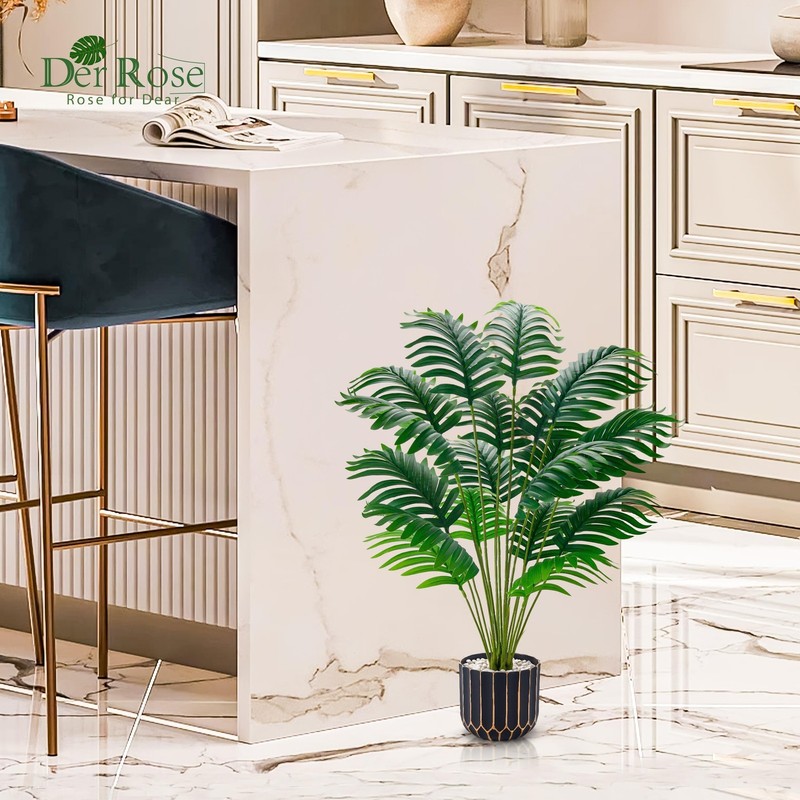 Der Rose 28" Tall Artificial Palm Tree Faux Plant Indoor Home Decor Realistic gallery