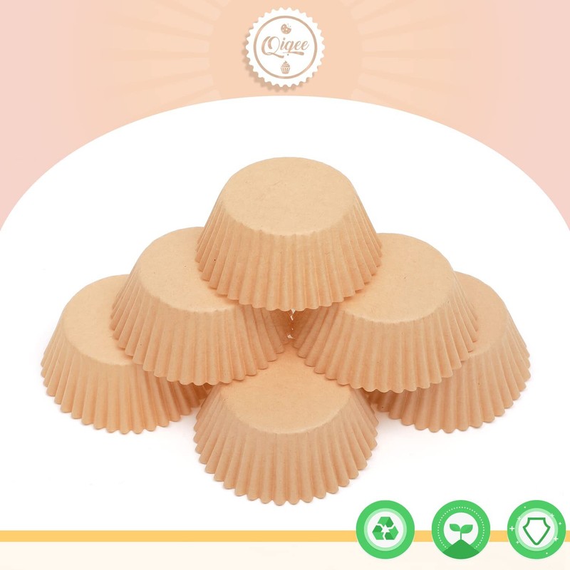 300 Pack Jumbo Cupcake Muffin Liners Greaseproof Large Brown Baking Cups gallery