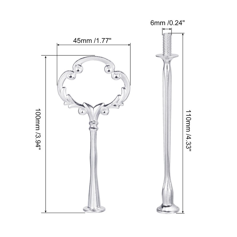 8 Set Cake Tray Stand Handle Plate Hardware 3-Tiers Mini Sunflower Silver gallery