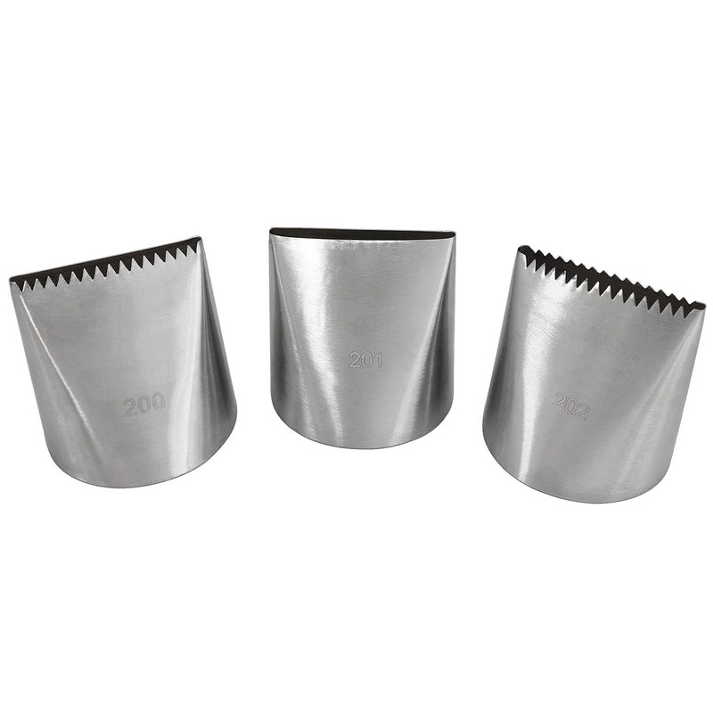 3 PCS #200 #201 #202 Ribbon Pastry Tip Stainless Steel Icing Piping Nozzles gallery