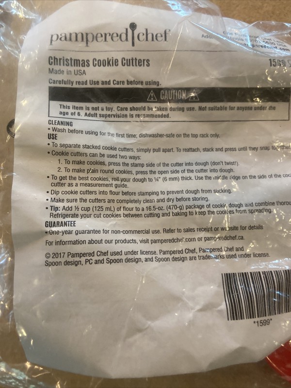 Pampered Chef Christmas Cookie Cutters New #1599
