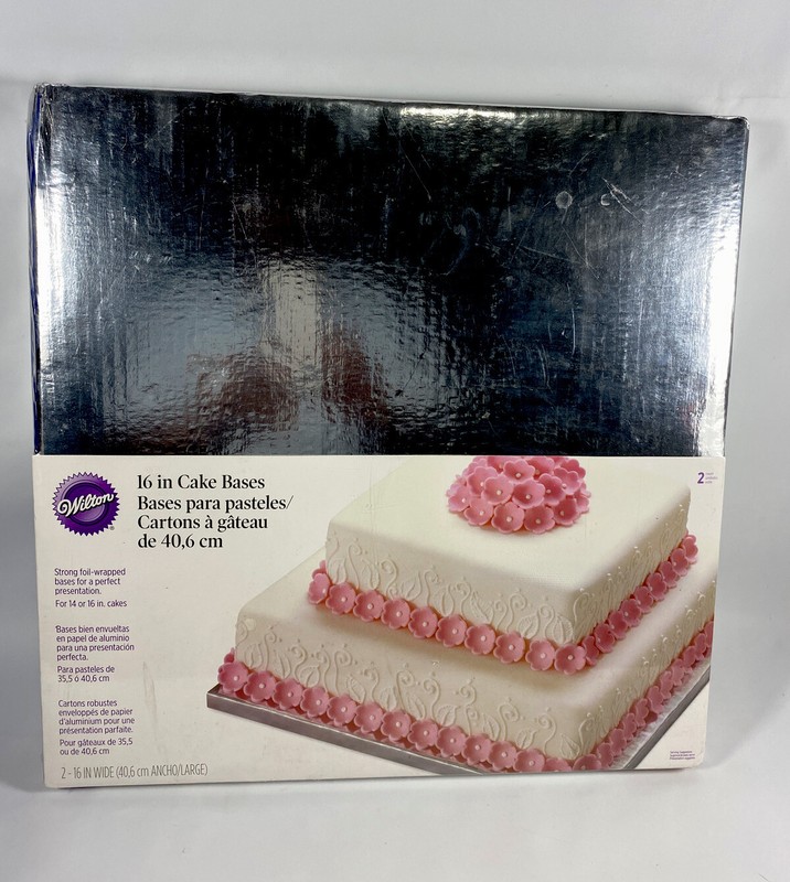 Decorative Square 14 / 16 inch Silver Cake Bases 2 Count from Wilton