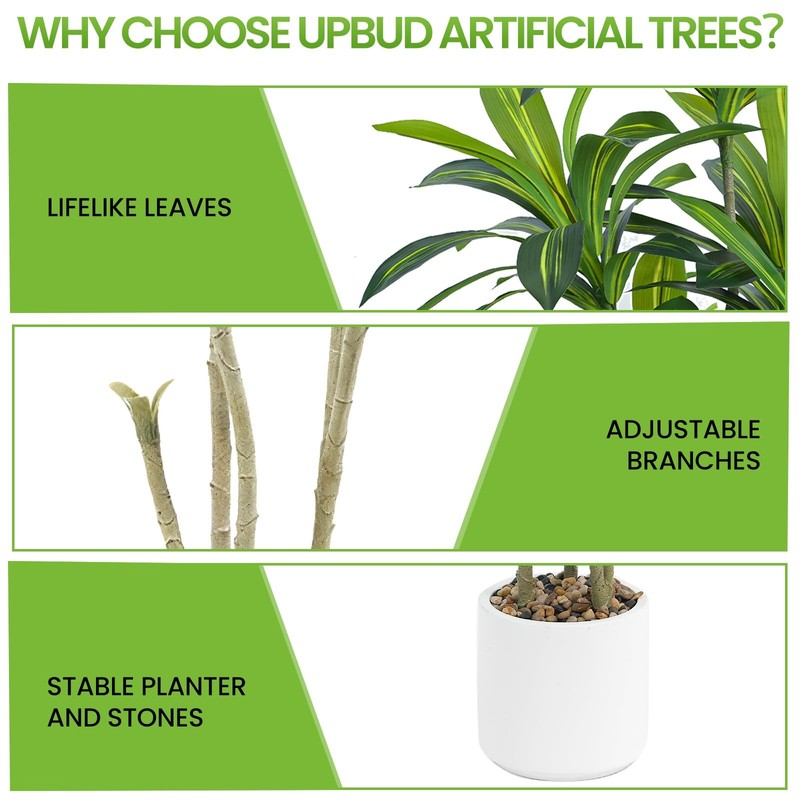 Upbud Artificial Dracaena Tree 5Ft Tall Fake Plant Real Touch Planter gallery