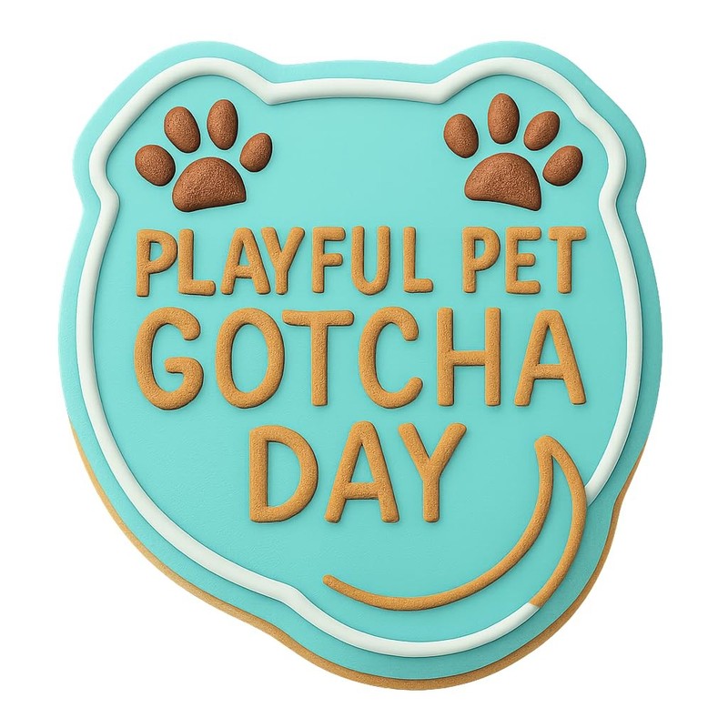 Playful Pet Gotcha Day Cookie Cutter & Stamp, Fondant & Clay - 4x3.9 gallery