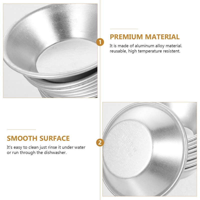 10PCS DIY Small Cake Mold Stainless Steel Egg Tart Round Resuable Nonstick gallery