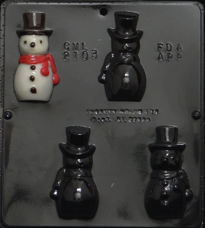 Snowman 3 1/2″ Chocolate Candy Mold Christmas 2103 Clear Plastic NEW
