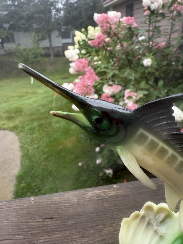 Vintage 1970s Wilton Plastic Fish Swordfish Fisherman Decoration Cake Topper gallery