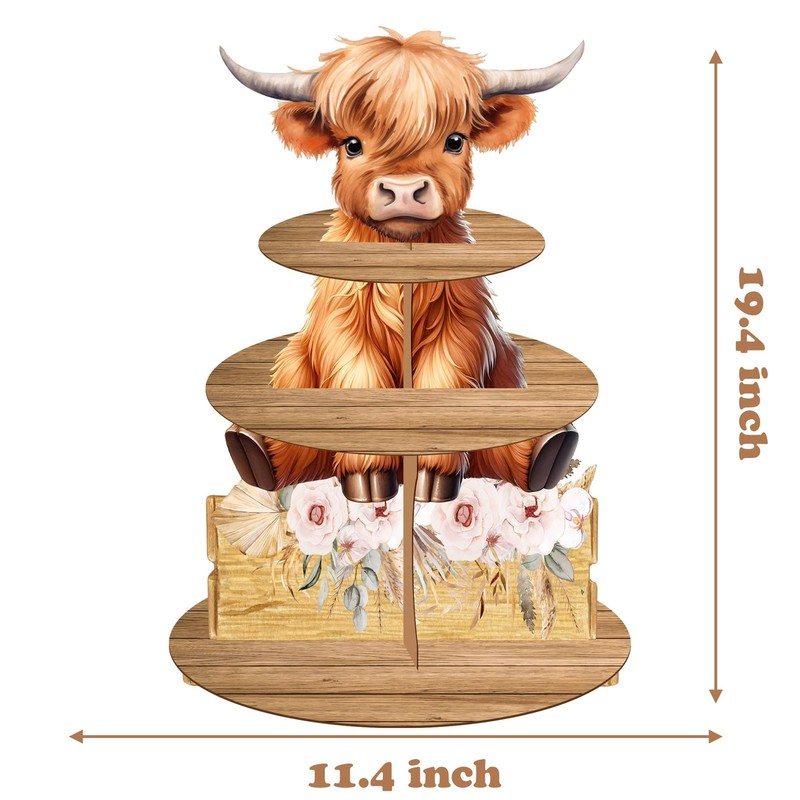 Highland Cow Cupcake Stand Highland Cow Birthday Party Cardboard Cupcake Hold... gallery