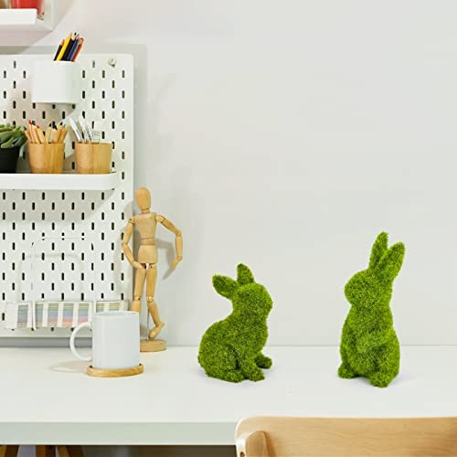 Easter Bunny Decorations,Resin Moss Bunny Figurine,Garden Artificial Small-2pcs gallery