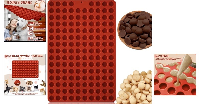 Versatile 148-Cavity Mini Silicone Molds for Dog Treats & Candies - BPA-Free gallery