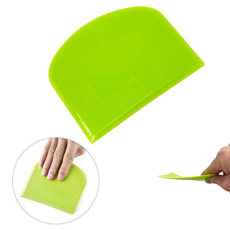 2 Pieces Dough Scraper Bowl Food-safe Plastic Dough Cutter Flexible Bench Multip gallery