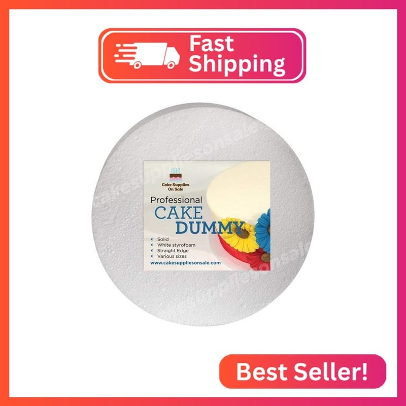 Reaowazo 8″ Round Cake Dummy 6″ High Foam Cake Dummies Polystyrene Dummy for Wed