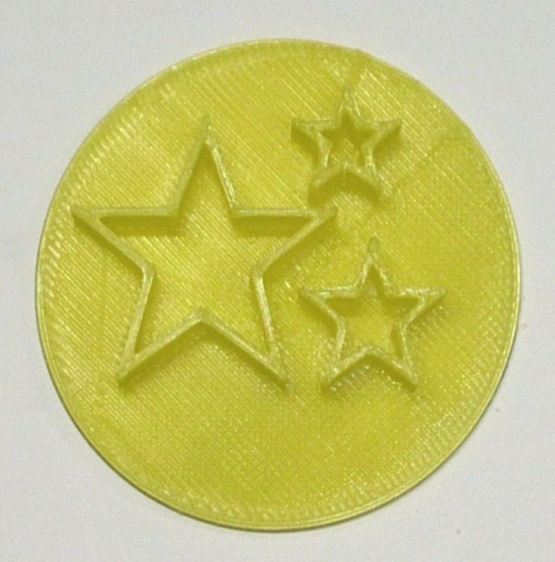 3 STARS OUTLINE DESIGN IMPRESSION CELEBRATION COOKIE STAMP EMBOSSER USA PR4281