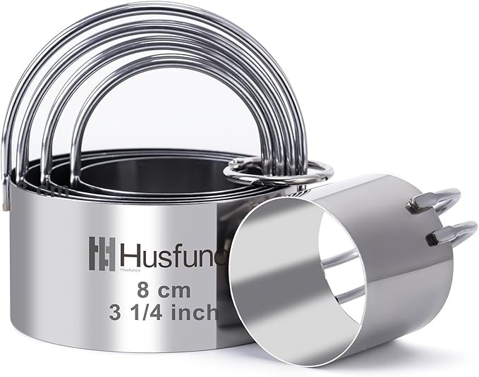 5 Piece Round Biscuit Cutter Set Stainless Steel