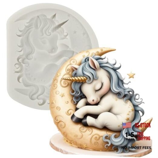 1 Pc Starry Sky Unicorn Silicone Fondant Mold Dreamy Unicorn Silicone Mold