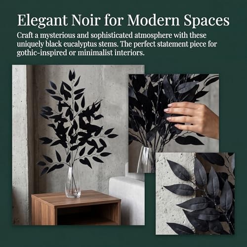 Pack Artificial Black Italian Ruscus Stems 6 Black - Italian Ruscus Stems gallery