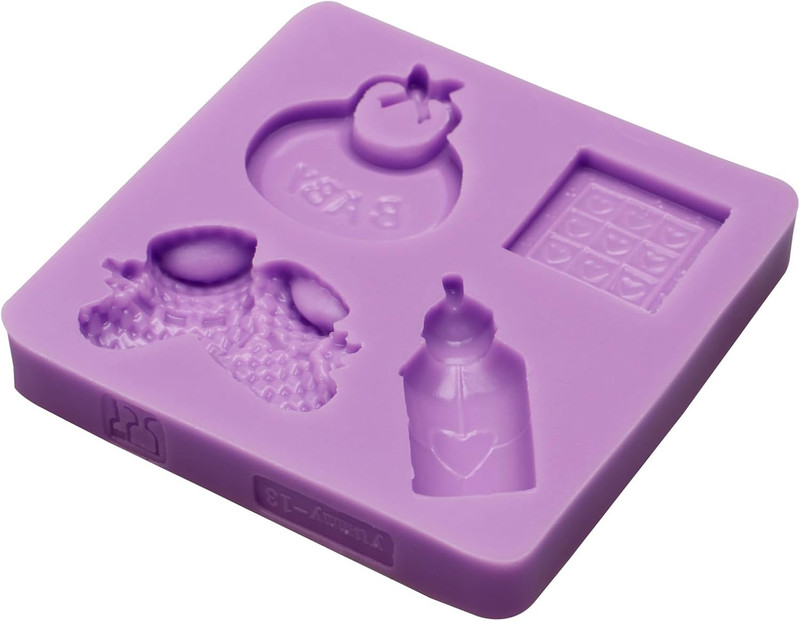 Shower Silicone Mold, Bib Bottle Fondant Molds, Booties Rocking Horse Molds for gallery
