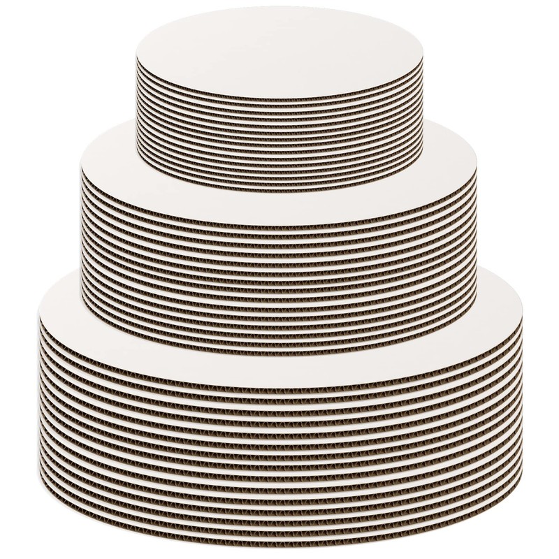 White Cake Boards Round Set [18 Pack] 6 Pieces of 6, 8 and 10 Inch | Cardboar…