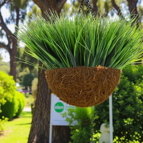 40 Bundles Artificial Grass Plants for Outdoors, UV Resistant Fake Grass Plant gallery