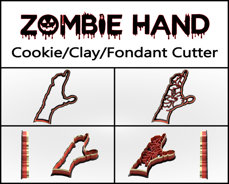 Zombie Hand Cookie Cutter – 3D Printed – Bakery Cookie Cutter – FunOrders