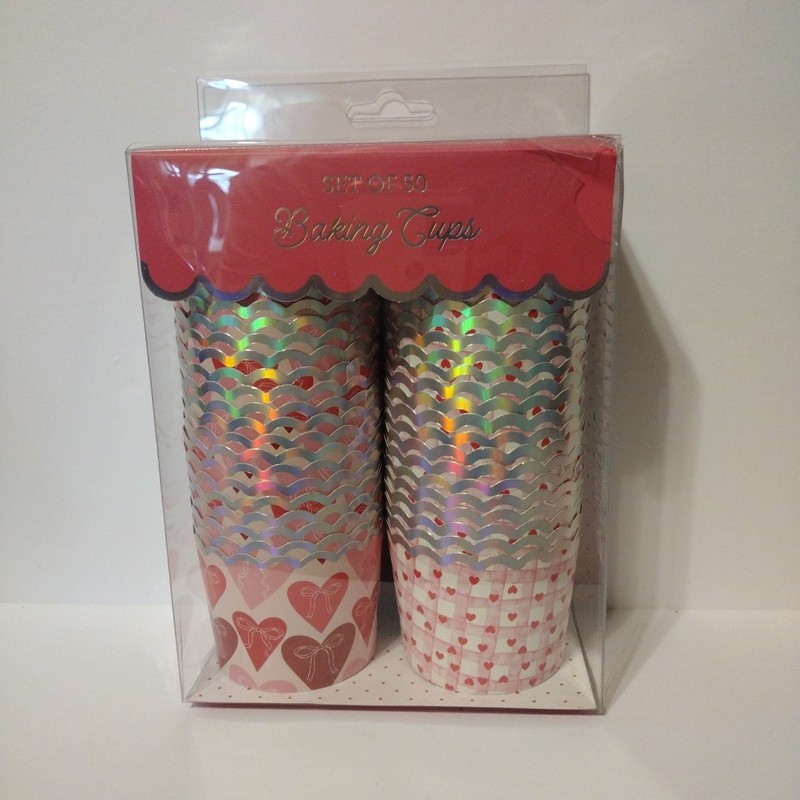 Paper Goods Baking Cups Valentines Day Hearts Scalloped Paper