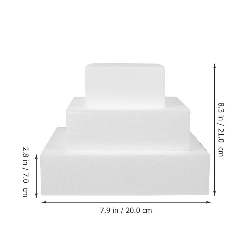 3Pcs Foam Tiered Cake Decorative Cake Foam Cakes Model Wedding Cake Model gallery