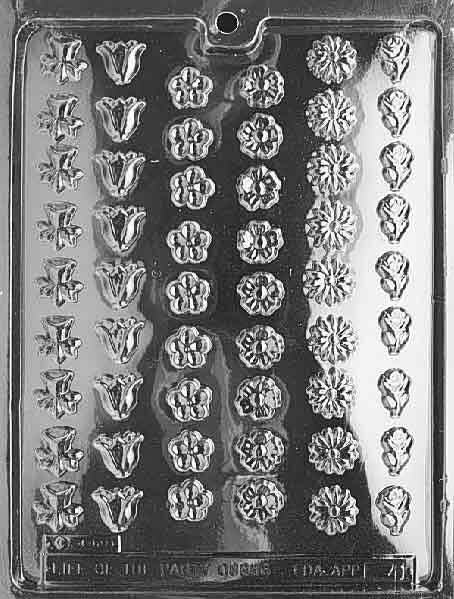 SMALL ASSORTED FLOWERS Chocolate Candy Mold – Soap Making ~ BUY 2 GET 1 FREE!