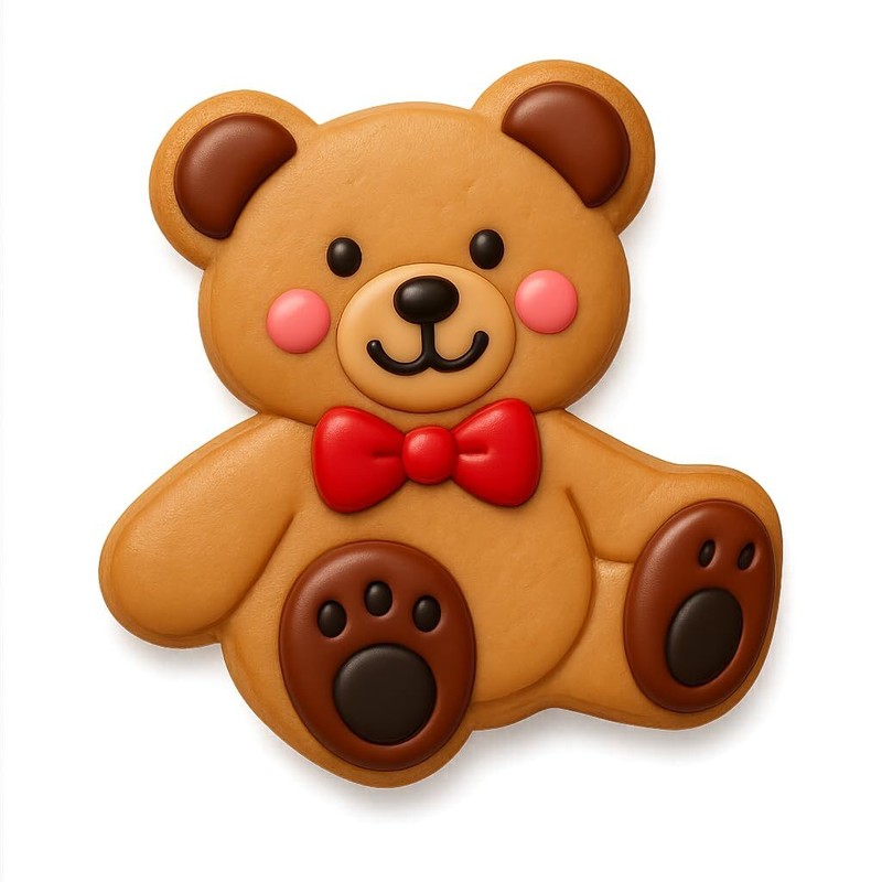 Adorable Teddy Bear Cookie Cutter & Stamp Set - 4" Tall (2 pieces set) gallery