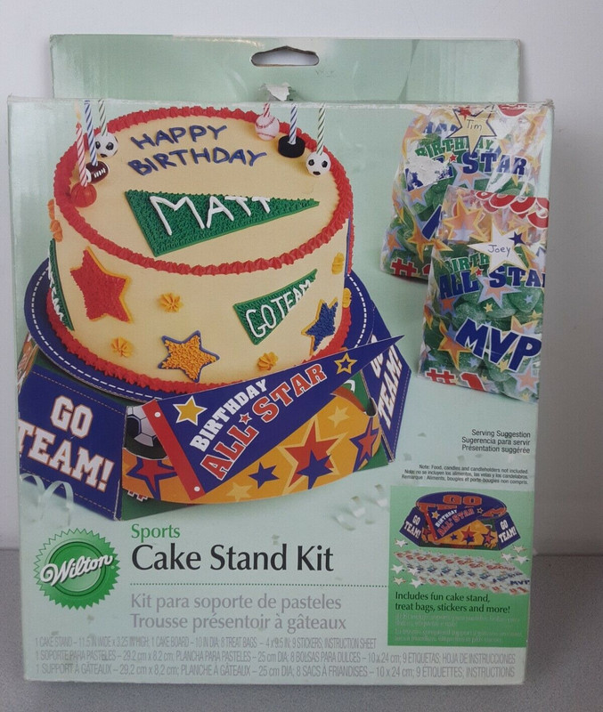 Wilton Go Team 15009-1009 Sports Cake Stand Kit – New. (55.1)