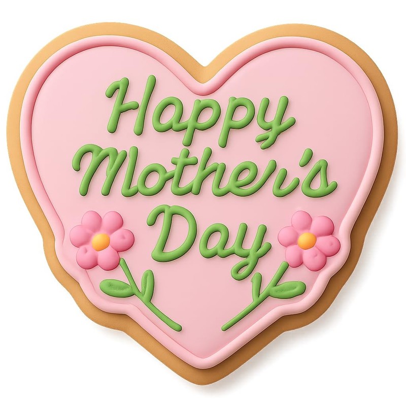 Mother's Day Heart & Flowers Cookie Cutter & Stamp, Fondant & Clay - 4x3.7" Prem gallery