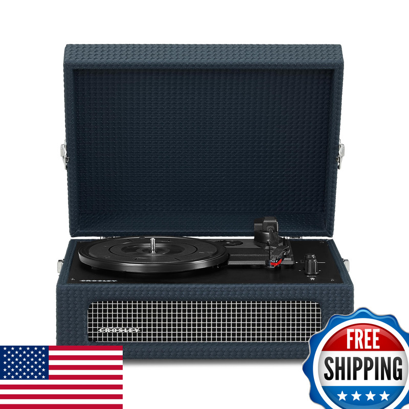 Crosley Cr8017B-Ny Voyager Vintage Portable Vinyl Record Player Turntable