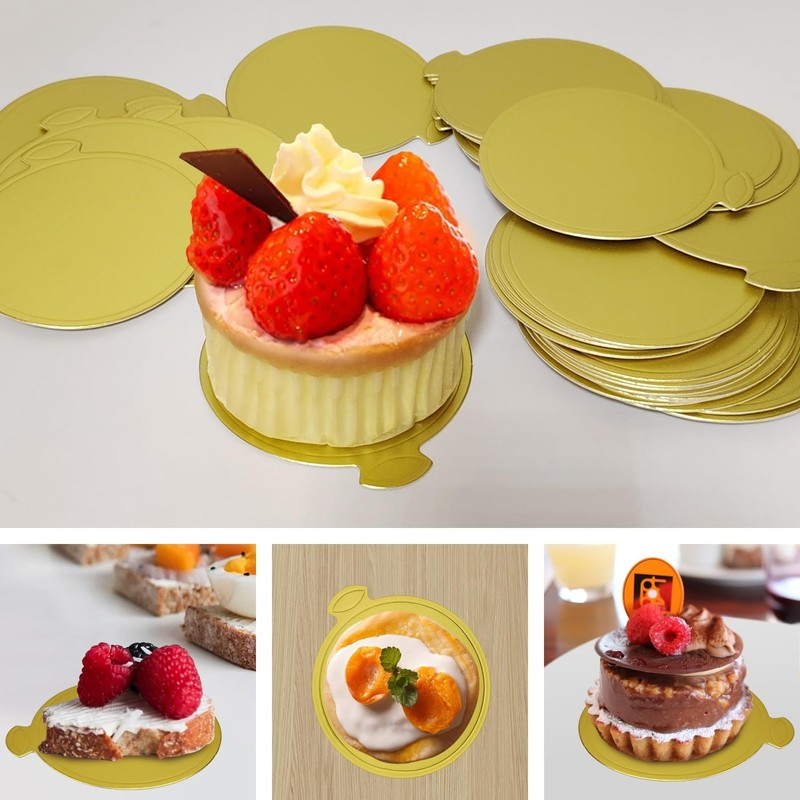 30 Pcs Mini Cake Boards 3.1 Inch Mousse Cake Boards Cake Base for Mini Cake D... gallery