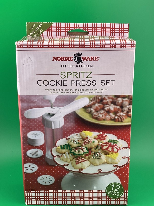 Nordic Ware International Spritz Cookie Press Set 12 Shapes~ Complete gallery
