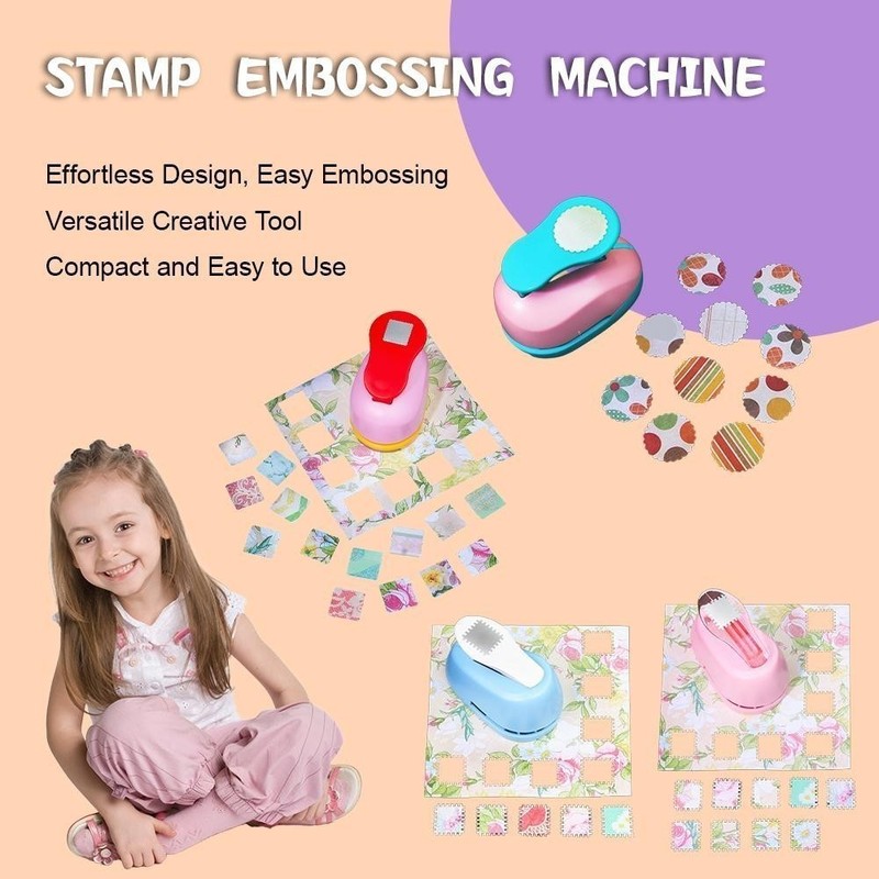 Embossing Machine Stamp Shape Craft Punch Round Hole Punch Toothed Puncher gallery