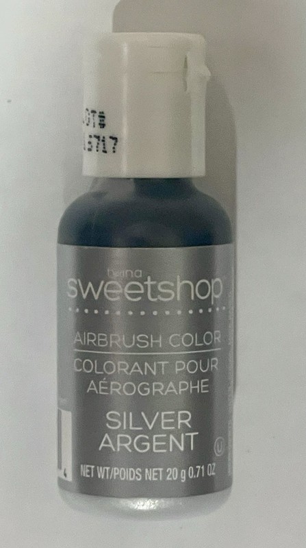 TYLINA SWEETSHOP AIRBRUSH COLORING-SILVER ARGENT COLOR .71 OZ CAKE DECORATING gallery