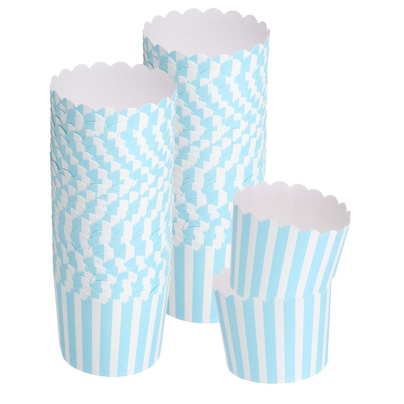 50pcs Cupcake Wrappers for Wedding(Blue and White)