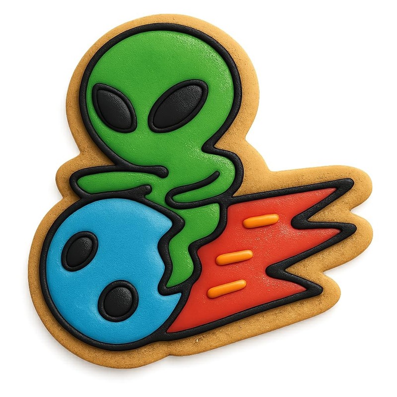 Meteor Dash Alien Cookie Cutter & Stamp - 4x3.6 gallery