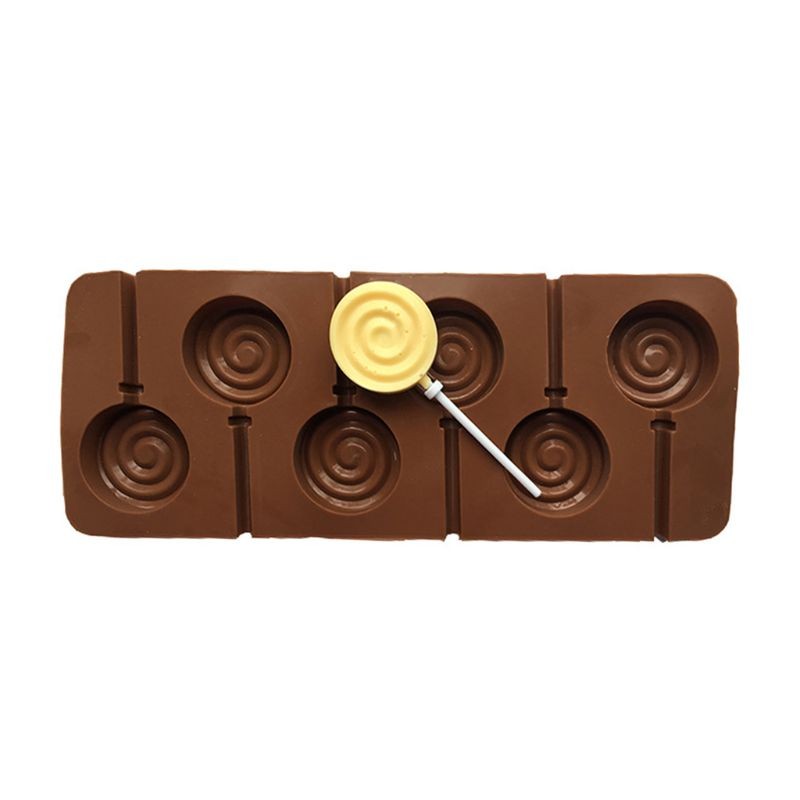 6-Cavity DIY Round Spiral Swirl Shape 3D Silicone Lollipop Mold Candy Chocolate gallery