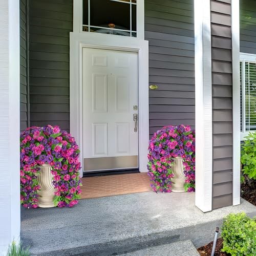 Artificial Fake Hanging Flowers Plants for Outdoor Violet Red Purple gallery