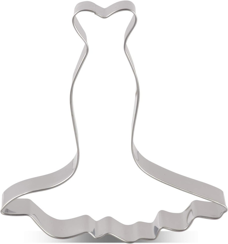 Wedding Dress Cookie Cutter for Wedding/Engagement - 4 X 4.3 Inches - Stainless gallery