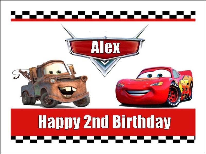 Lightning McQueen & Mater Edible Cake Topper Icing Cake Decoration (4 Sizes)