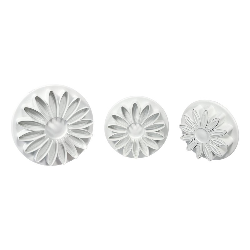 Plunger Cutters, Veined Sunflower Daisy and Gerbera, 3-Pack