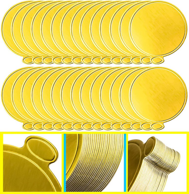 200 piezas de cartón dorado redondo de 8,9 cm para mini tartas gallery