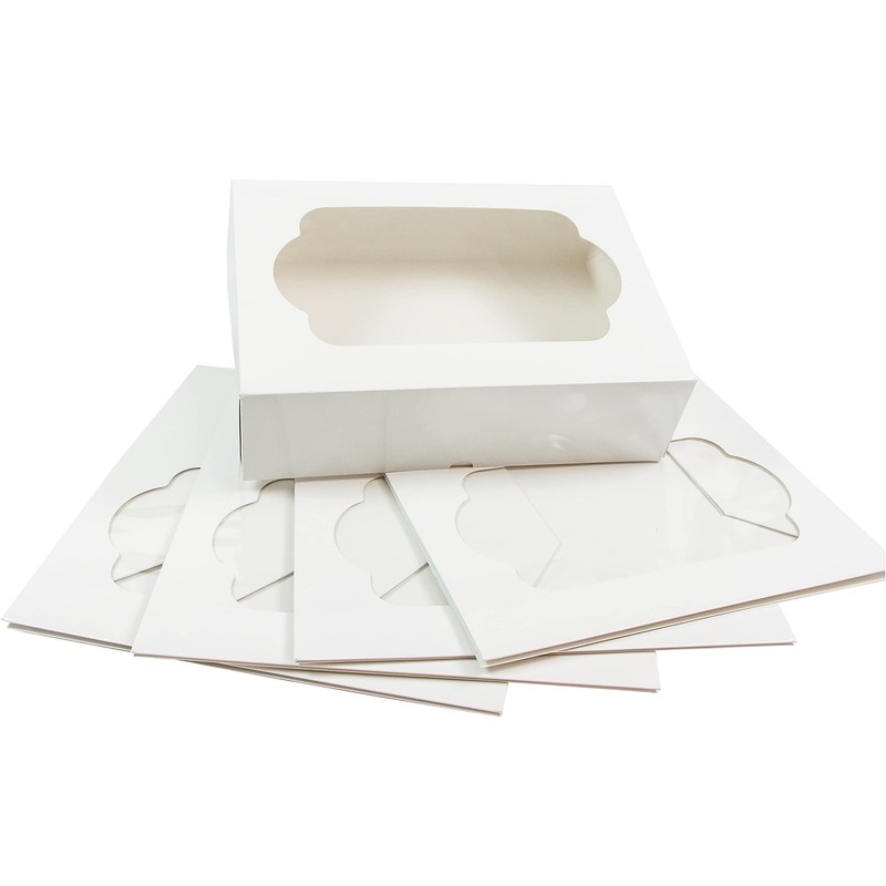 Global Sugar Art Modern Professional White Rectangular Cupcake Box 10x7x4 gallery