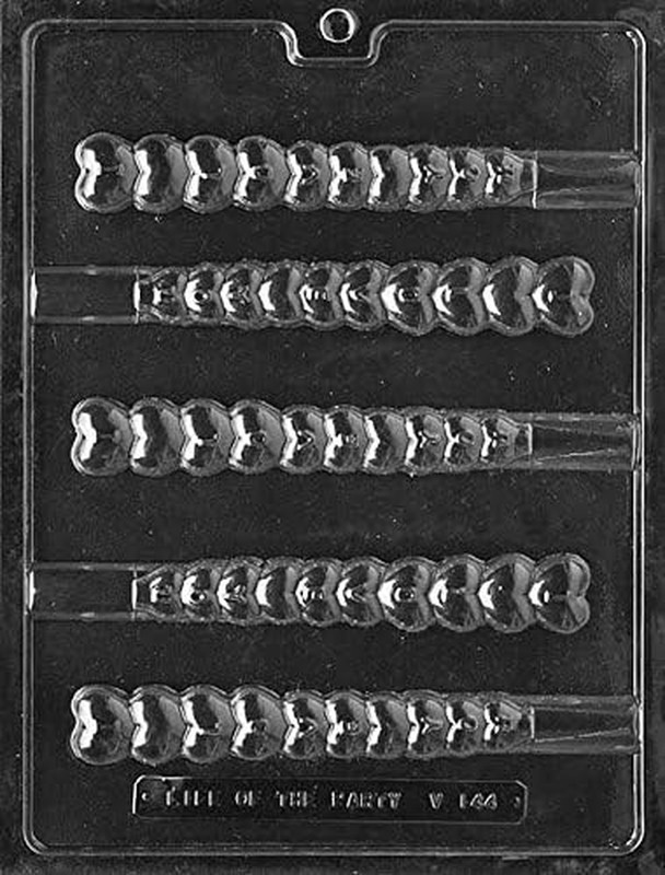 Valentine Day I LOVE YOU Heart Pretzel Lollipop Chocolate Mold Soap Mold SHIPS S