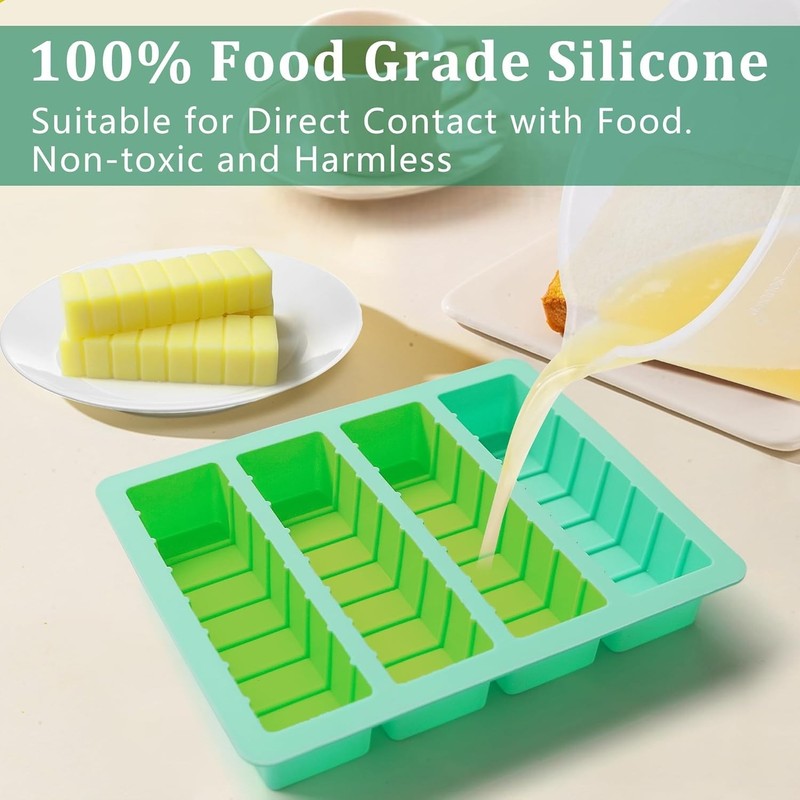 Silicone Butter Mold Tray with Lid - 2 Pack, Non-Stick for Baking & Soap Making gallery