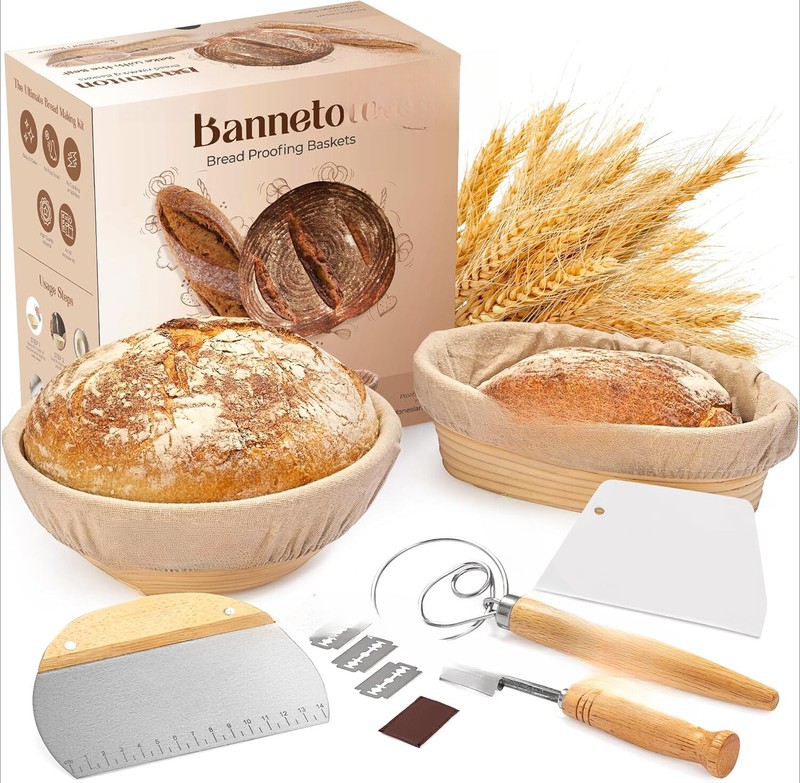 9“ and 10” Bread Prep Baskets and Sourdough Baking Supplies, Sourdough Bread Kit