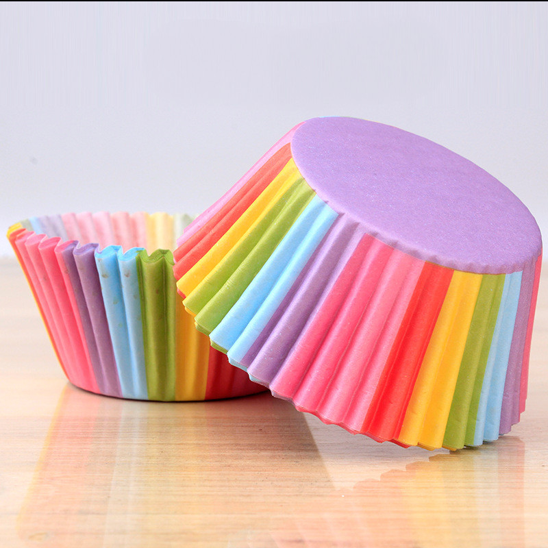 100 Colorful Cupcake Liners Muffin Case Cake Paper Baking Cups gallery
