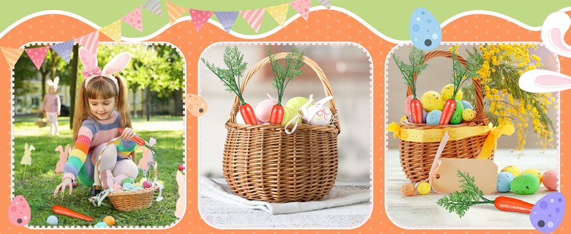 2pcs Artificial Carrots Realistic False Carrot Easter Party gallery