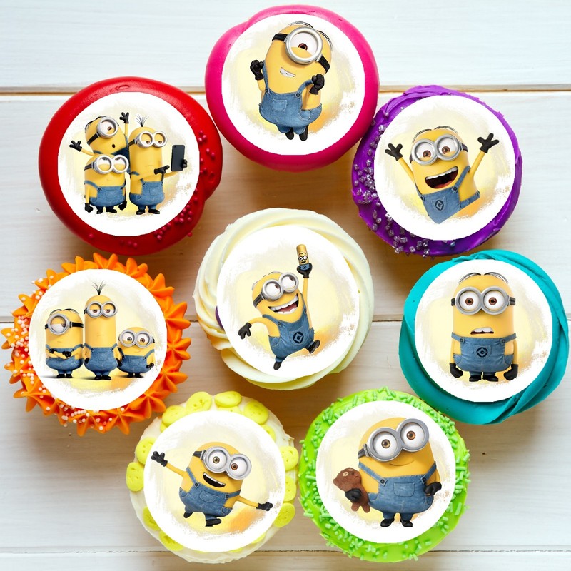 Minion Minions Pre-cut Edible Cupcake or Cookie Toppers